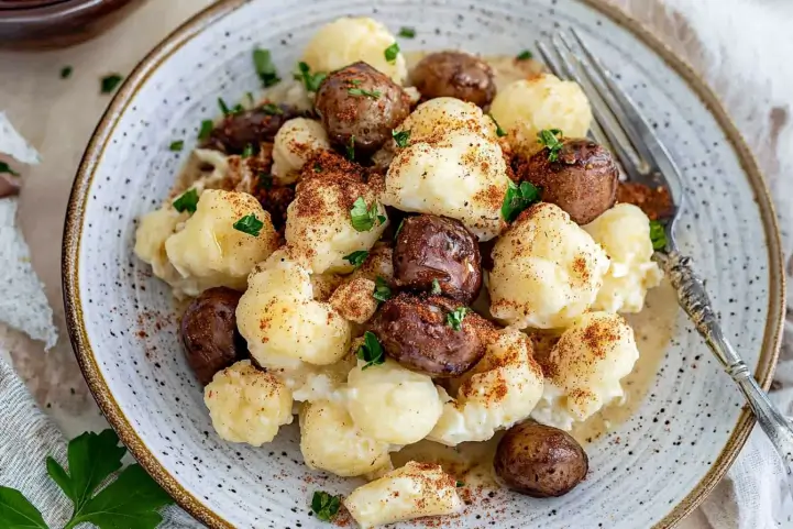 Garlic Mushrooms Cauliflower Skillet