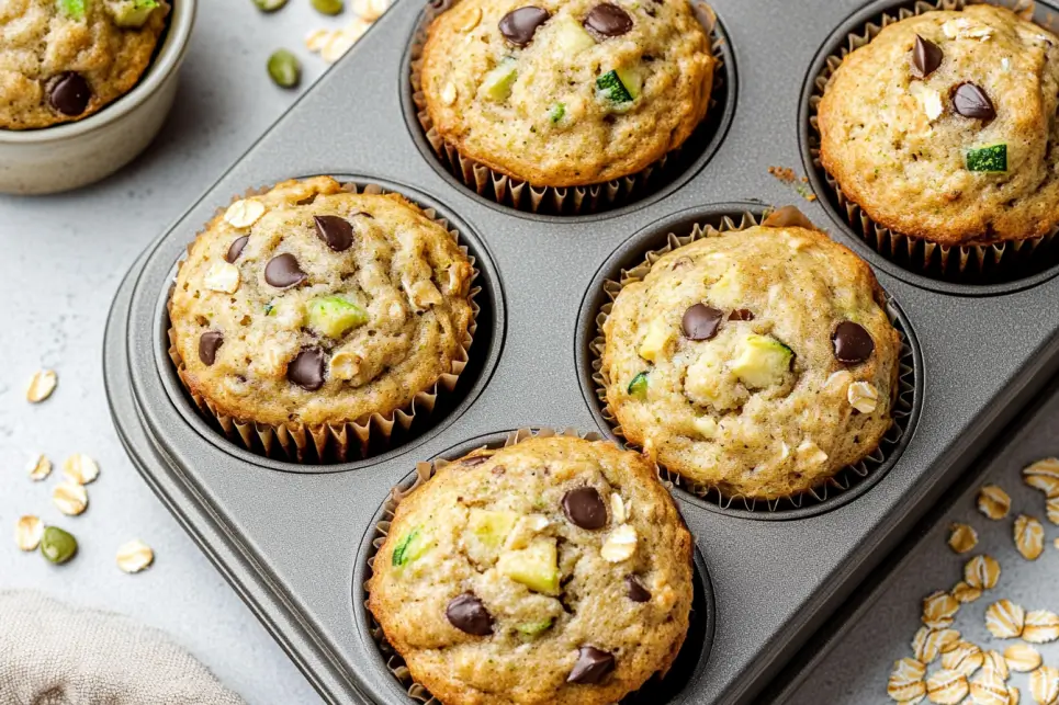 Cool and Serve Vegan Zucchini Muffins with Oats