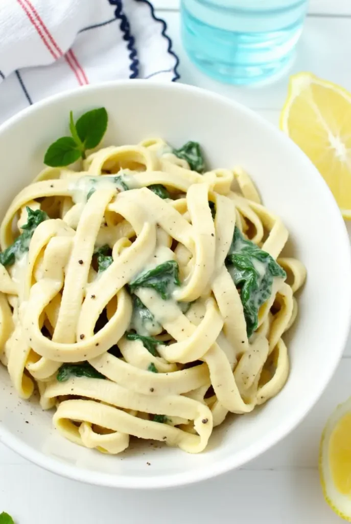 Vegan Creamy Spinach Pasta