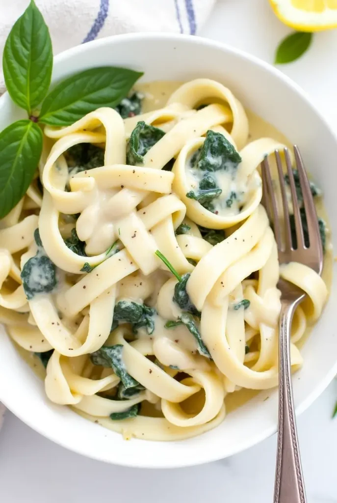 Vegan Creamy Spinach Pasta