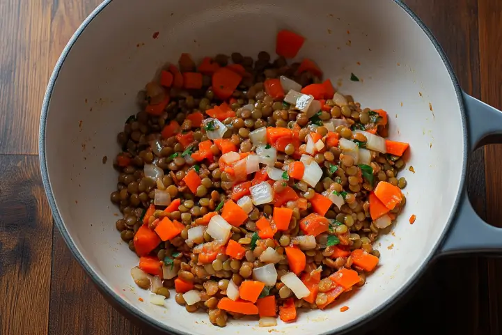 Add Lentils and Tomato Base