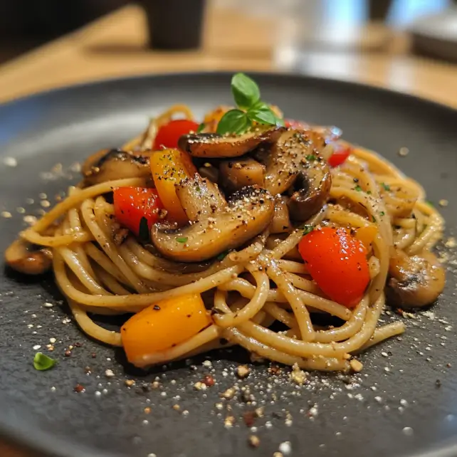 Vegan Linguine with Mushrooms