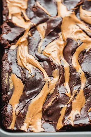 Vegan Peanut Butter Swirl Brownies