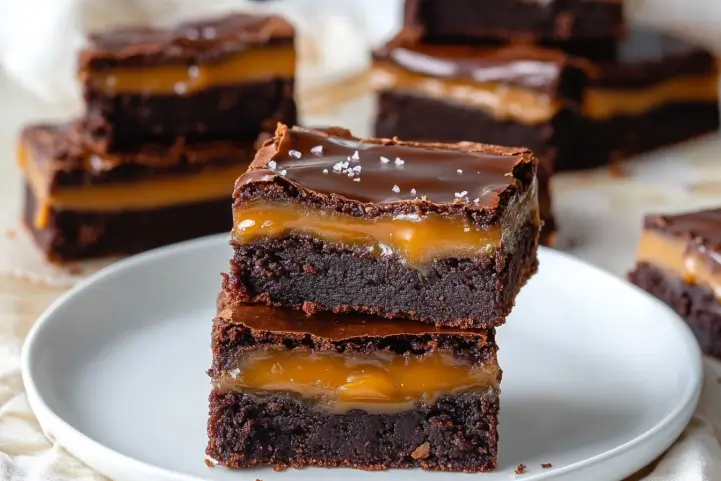 Vegan Salted Caramel Brownies