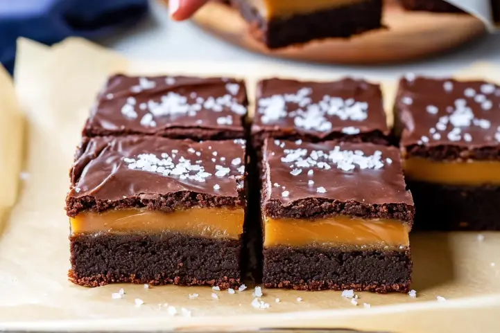 Vegan Salted Caramel Brownies